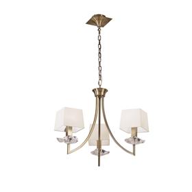 Akira Antique Brass-Cream Ceiling Lights Mantra Multi Arm Fittings